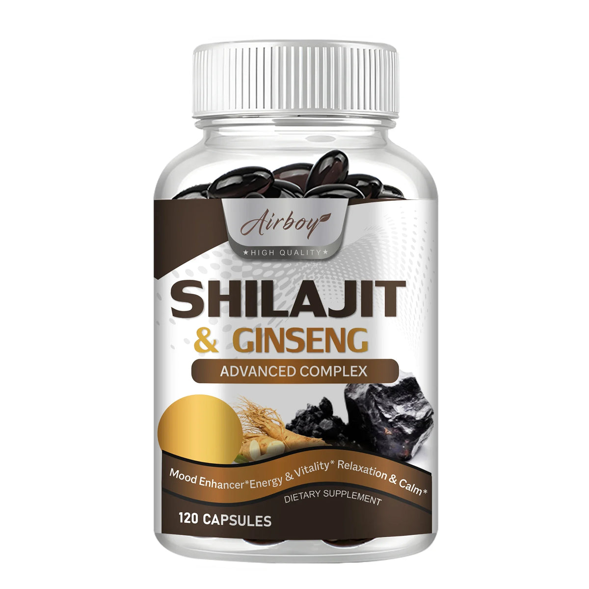 Shilajit & Ginseng Complex 120 Capsules - Natural Energy Support