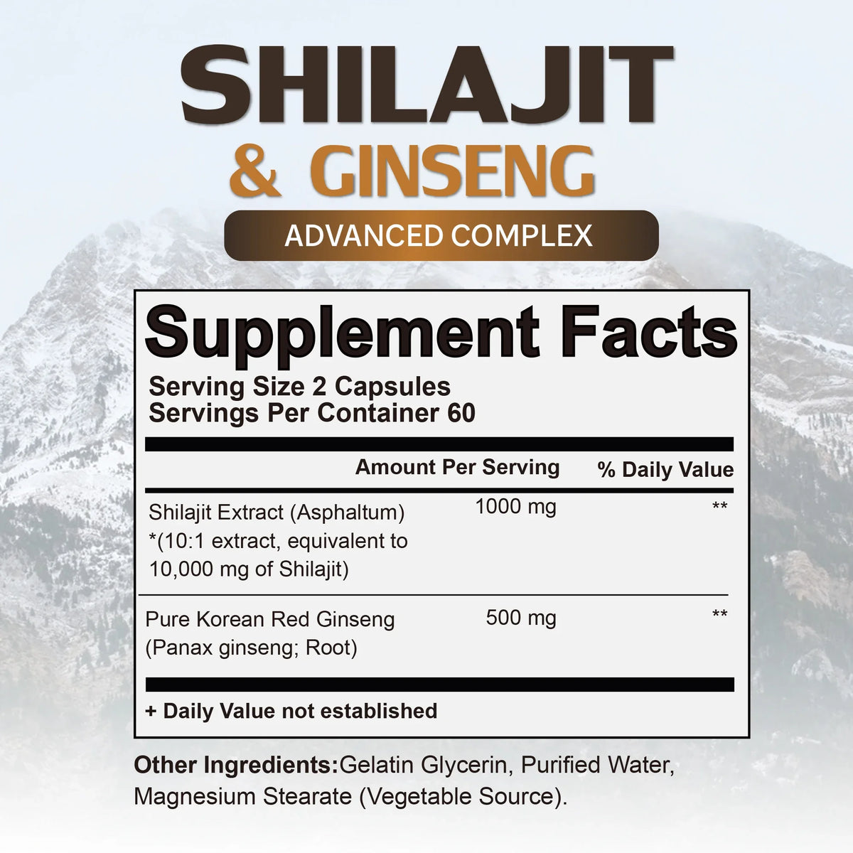 Shilajit & Ginseng Complex 120 Capsules - Natural Energy Support