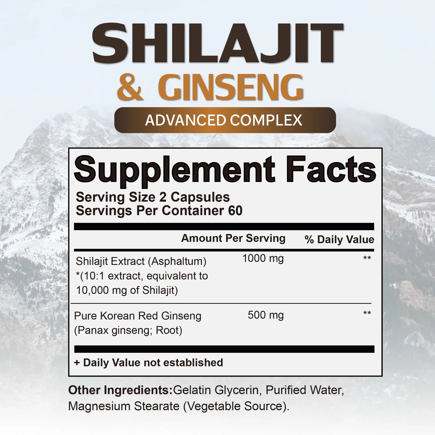 Shilajit & Ginseng Complex 120 Capsules - Natural Energy Support